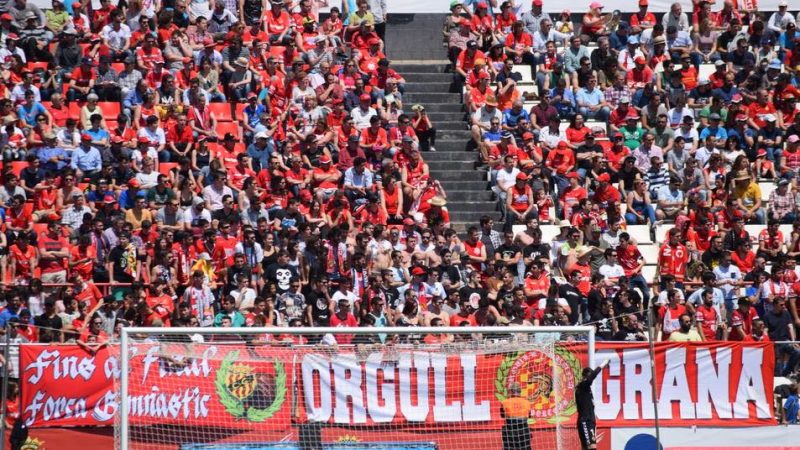 La penya d'animació Orgull Grana, al Gol Nord. | Foto: Orgull Grana 1886