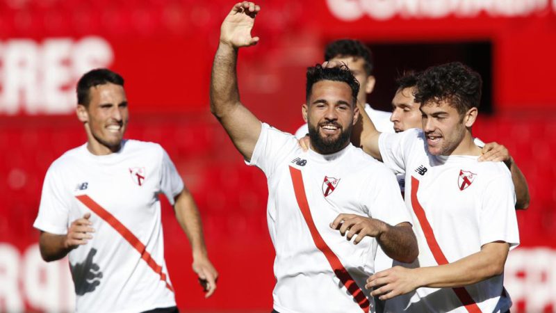 Jugadors del filial sevillista celebrant un gol contra el Nàstic la temporada 2016/17. | Foto: marca.com