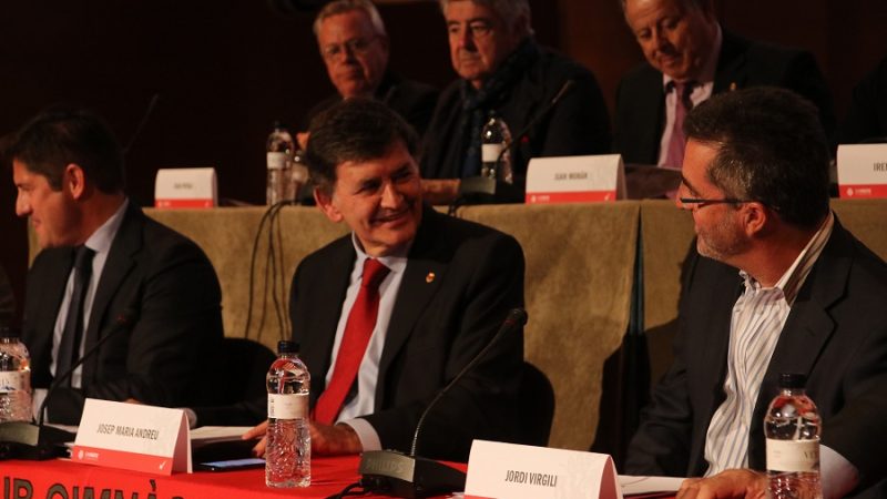 El Consell d'Administració en la última assamblea d'accionistes. | Foto: Gimnàstic de Tarragona