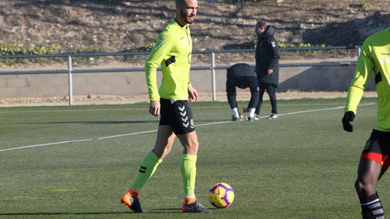 Villanueva, en l'entrenament del passat dijous. | Foto: Gimnàstic de Tarragona
