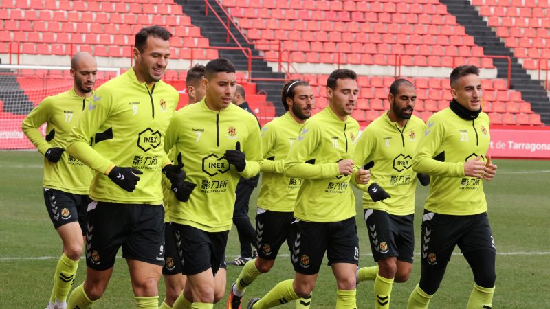 L'equip a l'entrenament d'aquest matí. |Foto: Nàstic