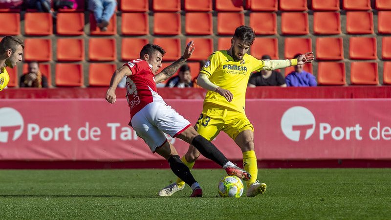 Pol Ballesteros durant l'encontre de la passada temporada. | Foto: Gimnàstic de Tarragona