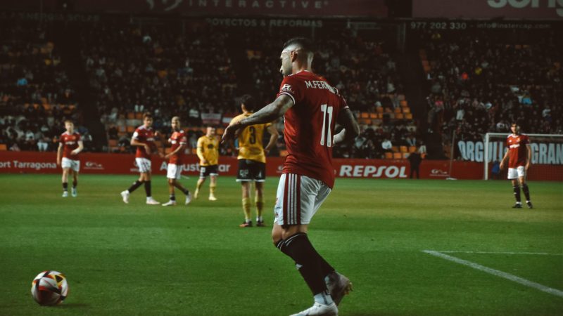 Marc Fernández en el partit de la darrera temporada al Nou Estadi. | Foto: Gimnàstic de Tarragona