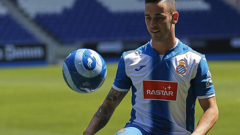 Álvaro Vázquez el dia de la seva presentació amb l'Espanyol. |Foto: EFE