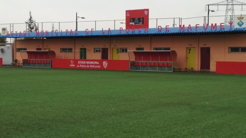 El Municipal de la Pobla rebrà dilluns l'equip d'Alberto Gallego. Foto: CF Pobla de Mafumet.