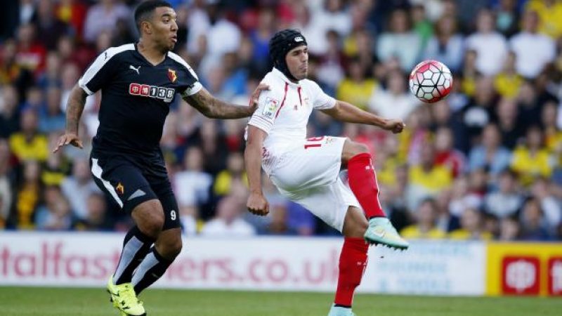Luismi en un partit de pretemporada amb el Sevilla FC.