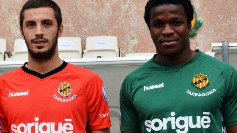 Aburjania i Ondoa el dia de la presentació amb el Nàstic. |Foto: Gimnàstic de Tarragona