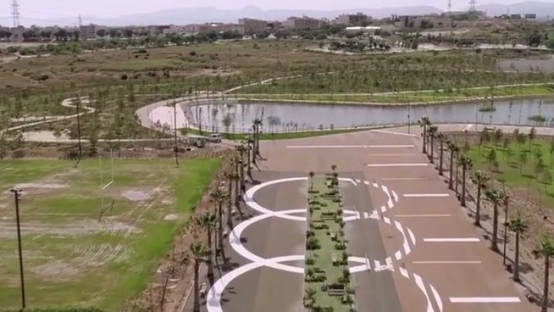 Vista aèria de l'anella olímpica, ara fa uns mesos. | Foto: La Ciutat