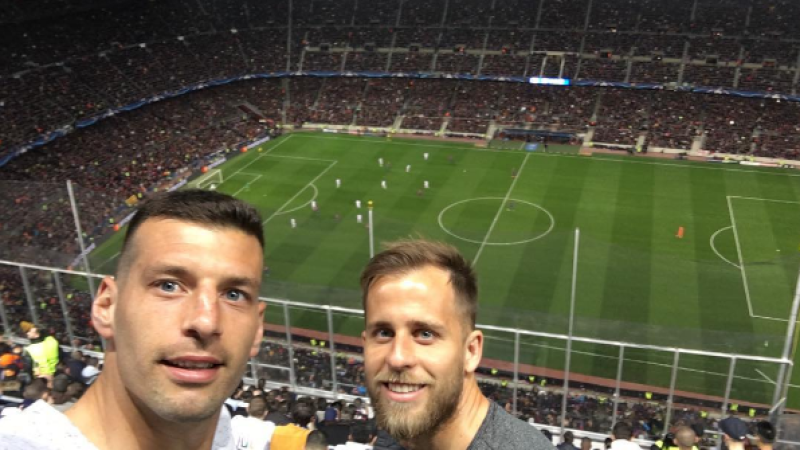 Bruno Perone i Miguel Ángel Cordero, espectadors del Barça-PSG. | Foto: Instagram