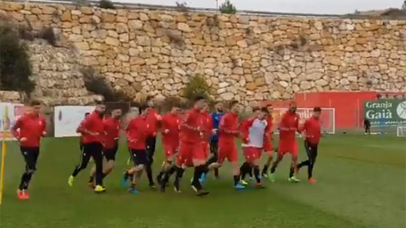 Sessió d'entrenament d'aquest dimecres al matí. | Foto: Gimnàstic de Tarragona