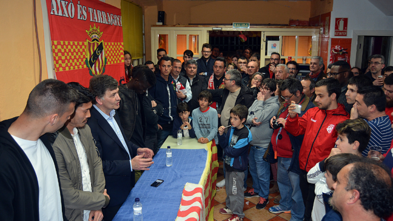 El president Josep Maria Andreu dirigint-se als assistents. | Foto: Gimnàstic de Tarragona