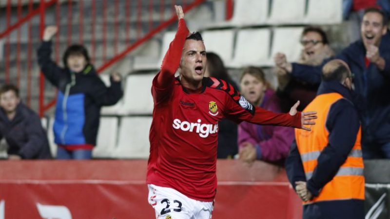 Sergio Tejera, celebrant un gol al Nou Estadi. | Foto: Cadena SER