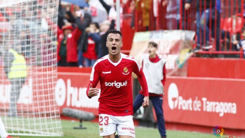 Tejera celebra el gol d'Álvaro Vázquez als darrers minuts de partit. | Foto: laliga.es