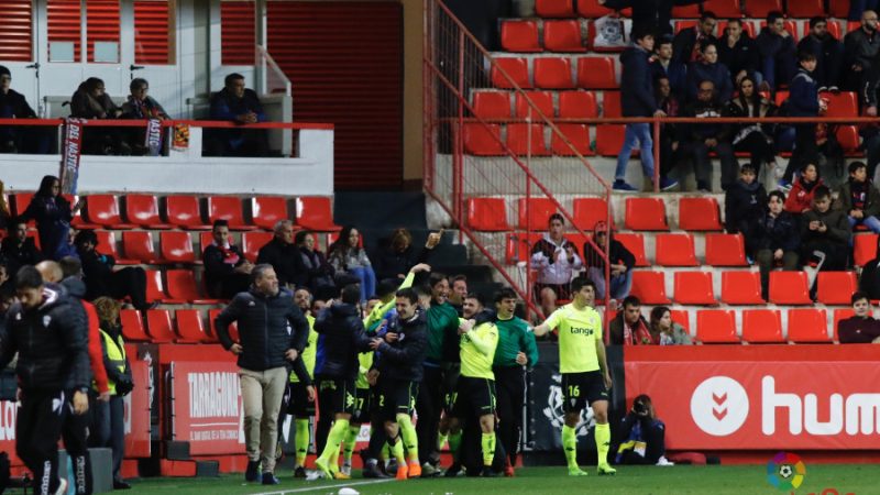 Jugadors del Córdoba celebrant el segon gol aconseguit al Nou Estadi. | Foto: laliga.es